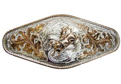 Modestone Unisex Trophy Belt Buckle Rodeo Bucking Bull Filigree O/S Silver