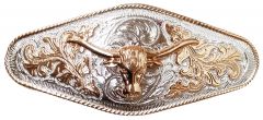 Modestone Metal Alloy Trophy Belt Buckle Longhorn Bull 7 1/4'' X 3''