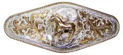Modestone Metal Alloy Trophy Belt Buckle Galloping Horse 7 1/4'' X 3''