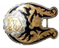 Modestone Metal Alloy Trophy Belt Buckle Bull Rider 4'' X 3 1/4''