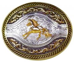 Modestone Metal Alloy Trophy Belt Buckle Galloping Horse 4'' X 3 1/4''