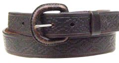 Modestone Native Embossed Pattern Leather Belt 1 1/4'' Width 1/8'' Thick