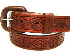 Modestone Men's Leather Belt 1.25'' Width Brown