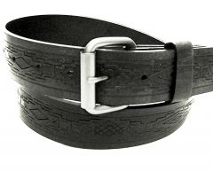 Modestone Men's Leather Belt 1.5'' Width Black