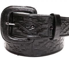 Modestone Men's Leather Belt 1.5'' Width Black