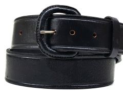 Modestone Men's Embossed Leather Belt 1.5'' Width Black