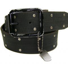 Modestone Men's Metal Studs On The Edges Leather Belt 1.5'' Width Black