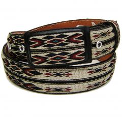 Modestone Men's Woven Leather Belt 1.5'' Width Blue