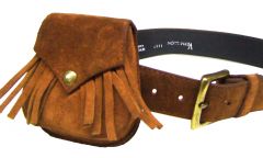 Modestone Women's Suede Purse/Belt Combo Tan