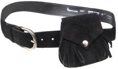 Modestone Women's Suede Purse/Belt Combo Black