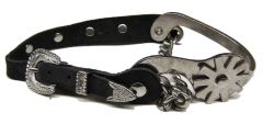Modestone Men's Leather Boot Straps Spur Concho O/S Silver