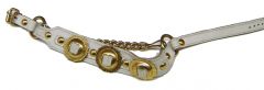 Modestone Women's Leather Boot Straps Conchos O/S White