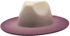 Modestone Wide Brim Pinched Fedora Hat ''Felt Feel'' Gradient Purple Adjustable