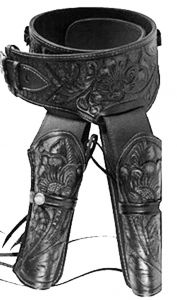 Modestone 22 Cal Western Leather Double Holster Gun Belt Rig Revolver