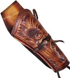 Modestone Western Leather Right Handed Revolver Holster for Gun Belt Brown