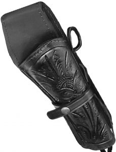 Modestone Western Leather Right Handed Revolver Holster for Gun Belt Black