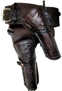 Modestone 357/38 High Ride RIGHT Cross Draw Double Holster Gun Belt Rig Leather