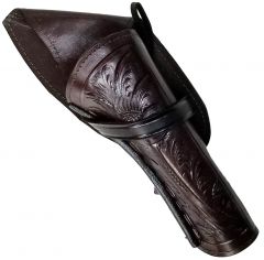 Modestone Right Handed Cross Draw Holster for Gun Belt Leather Western Brown