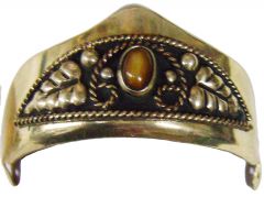 Modestone Metal Amber-like stone Pair Heel Caps/Guards O/S Bronze