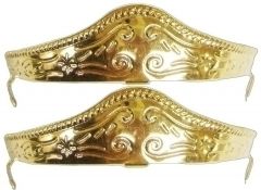 Modestone Pair Metal Heel Caps/Guards Western Filigree O/S Gold