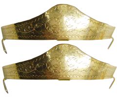 Modestone Pair Metal Heel Caps/Guards Western Filigree O/S Gold