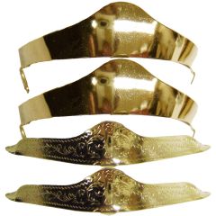 Modestone 4 Pc Shiny Metal Boot Caps: 2 x Heel + 2 x Filigree Toe Gold