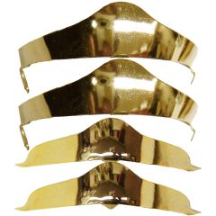 Modestone 4 Pc Shiny Metal Boot Caps: 2 x Heel + 2 x Toe Gold
