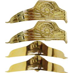 Modestone 4 Pc Shiny Metal Boot Caps: 2 x Filigree Heel + 2 x Toe Gold