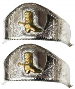 Modestone Pair Metal Heel Caps/Guards Cowboy Boot Western Filigree Gold Silver