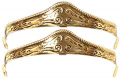 Modestone Pair Metal Heel Caps/Guards Western Filigree O/S Black Gold