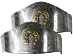 Modestone Pair Metal Heel Caps/Guards Horseshoe Western Filigree Gold & Silver