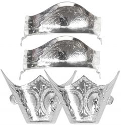 Modestone 4 Pcs Filigree Boot Caps: 2 x Metal Heel + 2 x Nickel Silver Toe