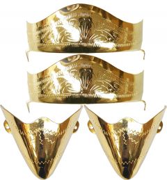 Modestone 4x Metal Boot Caps Filigree: 2 x Toe + 2 x Heel Gold