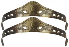 Modestone Pair Metal Heel Caps/Guards Western Filigree O/S Brass