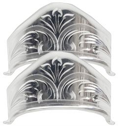 Modestone Pair Nickel Silver Heel Caps/Guards Western Filigree O/S Silver