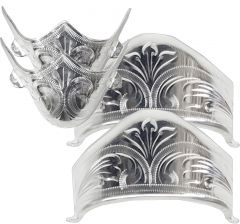 Modestone 4 Pcs Nickel Silver Filigree Boot Caps: 2 x Heel + 2 x Toe