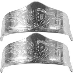 Modestone Pair Nickel Silver Heel Caps/Guards Western Filigree O/S Silver