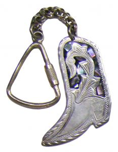 Modestone Nickel Silver Mother of Pearl Cowboy Boot Key Holder