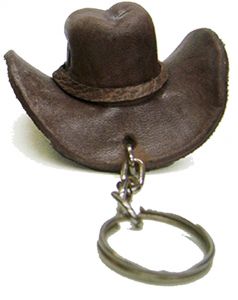Modestone Men's Small Leather Hat Key Holder O/S Brown 2 1/4"