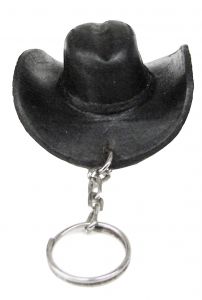 Modestone Small Leather Cowboy Hat Key Holder Black