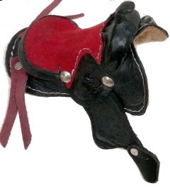 Modestone Small Decorative Leather Saddle Black