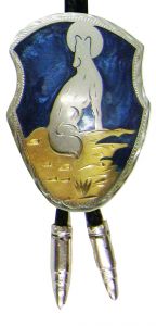 Modestone Unisex Bolo Wolf Howl Full Moon & Silver Bullets O/S Silver