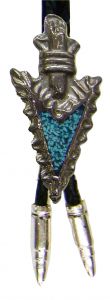 Modestone Unisex Bolo Arrow Head Aqua & Silver Bullets O/S Silver