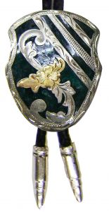 Modestone Unisex Bolo Western Coat of Arms & Silver Bullets O/S Silver