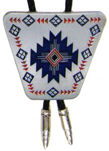 Modestone Unisex Bolo Large Native Pattern & Silver Bullets O/S Silver
