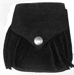 Modestone 4'' x 4'' Leather Suede Native Style Fringes Pouch Bag Box Belt Loop Black