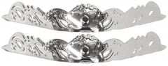 Modestone Pair Metal Toe Caps/Tips Western Filigree O/S Silver