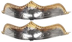 Modestone Pair Metal Toe Caps/Tips Western Filigree O/S Gold & Silver