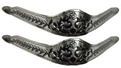 Modestone Pair Metal Toe Caps/Tips Western Filigree O/S silver