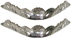 Modestone Pair Metal Toe Caps/Tips Western Filigree O/S silver